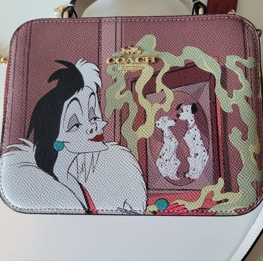 Coach X Disney Cruella Small Box Crossbody, New Without Tags